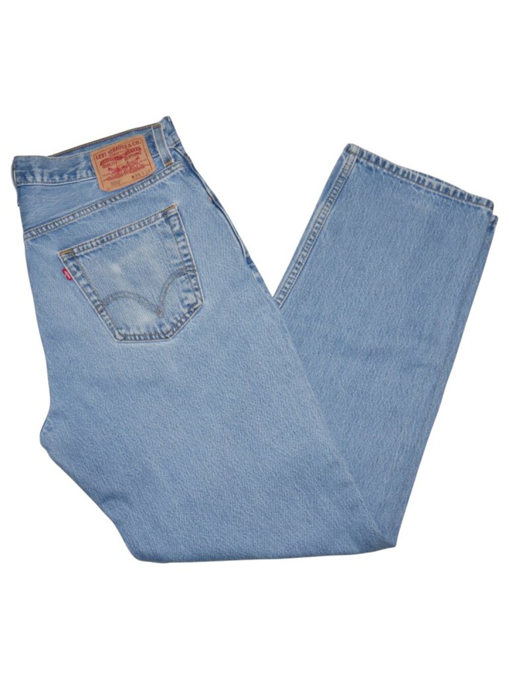 Vtg Levis 550 Men's Relaxed Fit Jeans Size 36x34 Tapered Leg Light Wash Denim